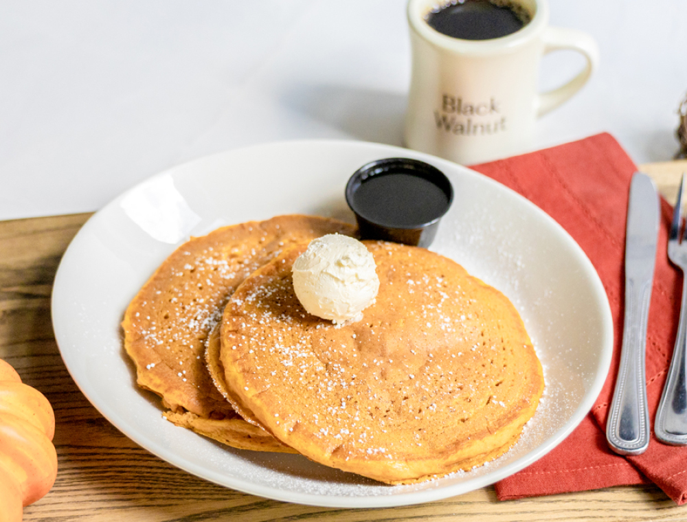 Pumpkin Pancakes — Fluffy stacks made with just the right hint of spice.