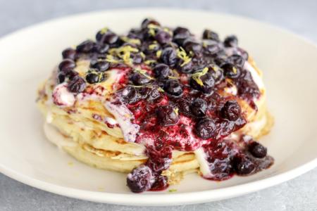 Lemon Blueberry Pancake Stack