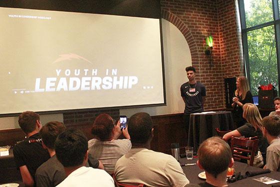 Grimes speaks at Youth In Leadership event hosted at BW restaurant in The Woodlands